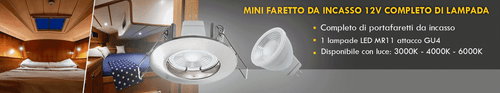 Mini faretto tondo LED 4W incasso 4cm lampada 12V GU4 luce barca camper mensole - Foto 10 di 10