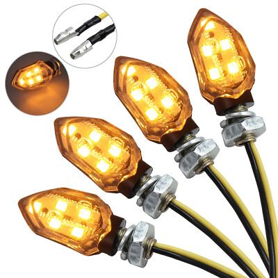 4X Motorcycle LED Turn Signals Blinker Light For Harley BMW Honda Chopper Bobber