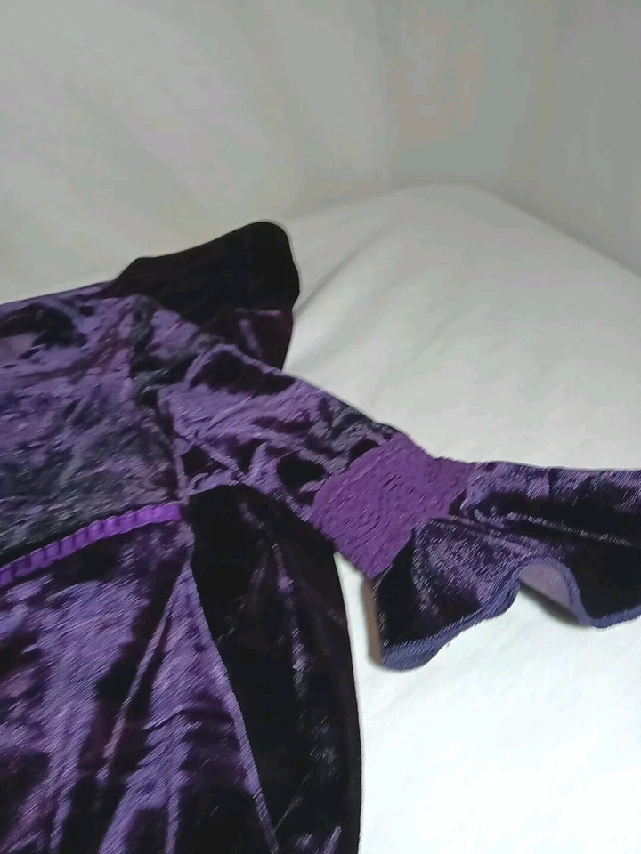 复古 Y2K 女孩紫色天鹅绒连衣裙 6 码踝长 Amy Byer California — 第 4/4 张图片