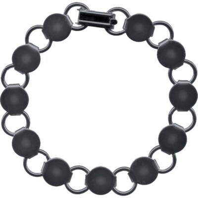 5 Gun Metal BLACK BRACELET FORMS BLANK Findings with 11 Round pads discs 7 inch