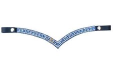 Excellent 5 Row Clear Crystal Leather Bridle Snap Browband V Shape.