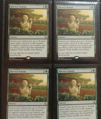 Harvest Season x4  + 10 Random Rares MTG Magic the Gathering Xmas Gift