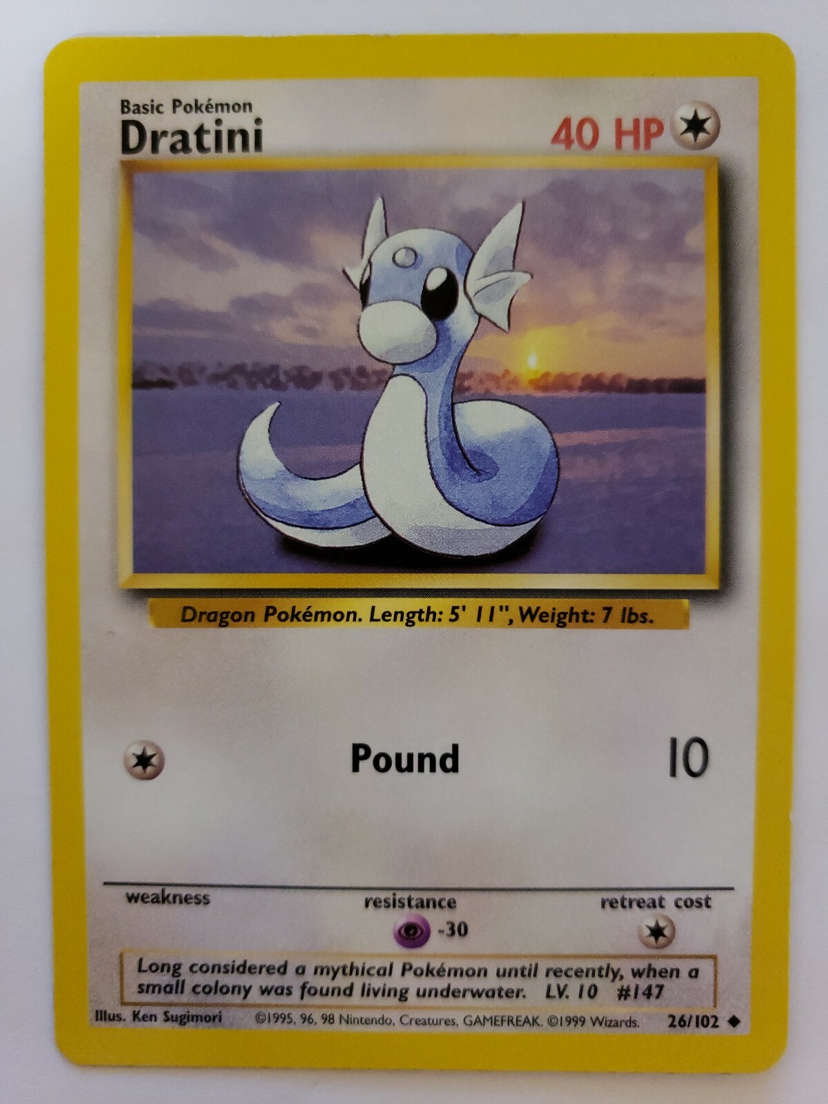 DRATINI 26/102 - Uncommon - Original Base Set - Pokemon WOTC 1999 Vintage