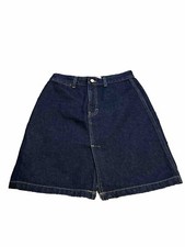 Vintage Y2K Calvin Klein Denim Mini Skirt Dark Wash Open Slit Size 9
