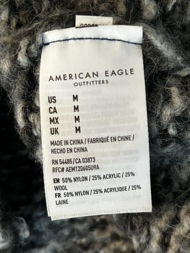 American Eagle Women's Size M Jegging Fit Wool Blend Chunky Striped Sweater - Picture 6 of 6