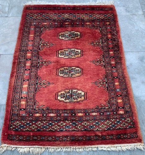 Vintage Afghan Taimani Rug Hand Knotted Bokhara Wool Area Rug 2x3 ft Free Ship