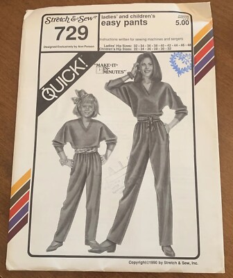 Stretch & Sew 729 Ladies  And Children s Easy Pants