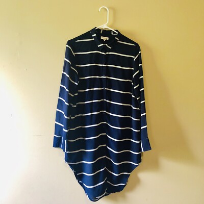 Robe Chemisier Urban Outfitters Silence & Noise Taille S - Bleu Et Blanc, Longueur Courte, Occasion Très Bon état