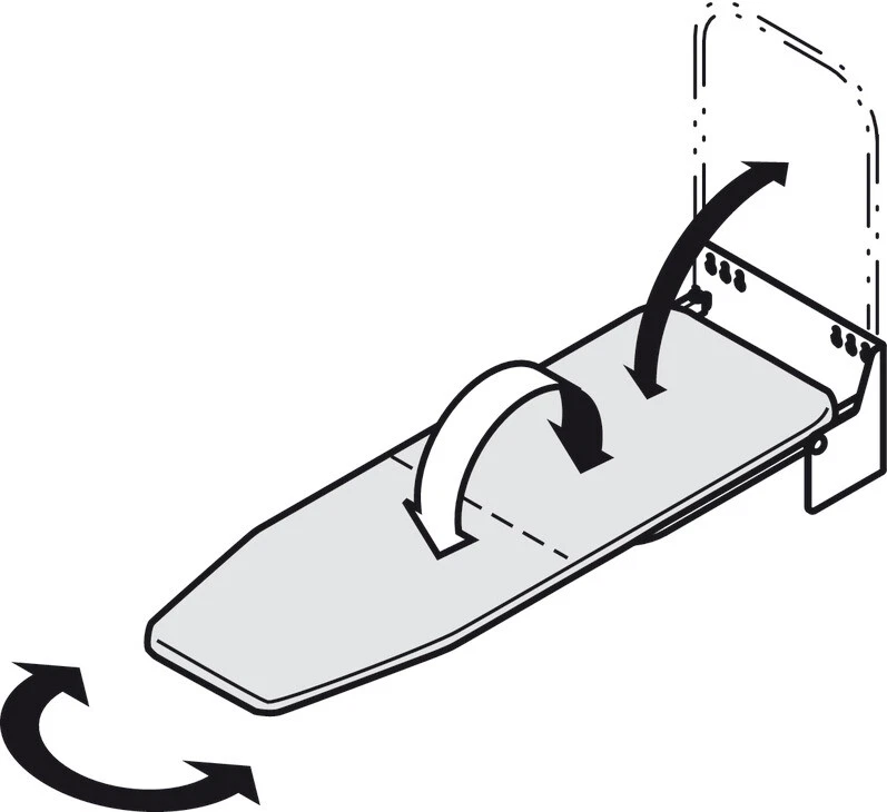 Häfele Ironfix Bügeltisch klappbar silber Bügelbrett Wandmontage 180° schwenkbar - Bild 3 von 4