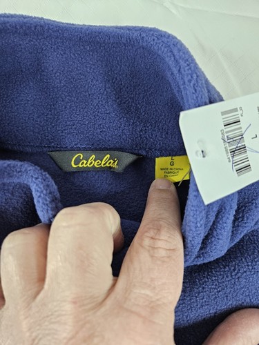 Cabela's Fleece Jacket Women Large Blue Cobalt Full Zip Long Sleeve Pockets NWT - Picture 4 of 13