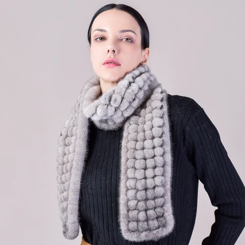 Braid Real Mink Fur Scarf  Neck Wrap Handmade Gift Cape - Picture 21 of 24