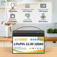12V 180Ah LiFePO4 Lithium Battery BMS for Solar RV Off-grid Trolling Motor Boat