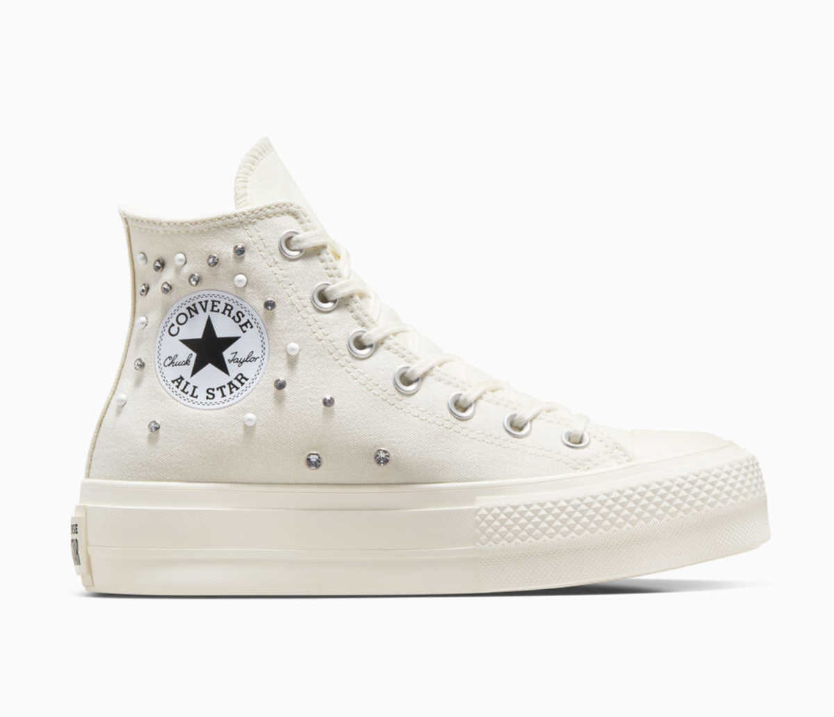 NEW CONVERSE Women's Chuck Lift Gems Rhinestones Pearls NEW CONVERSE Women's Chuck Lift Gems Rhinestones Pearls
