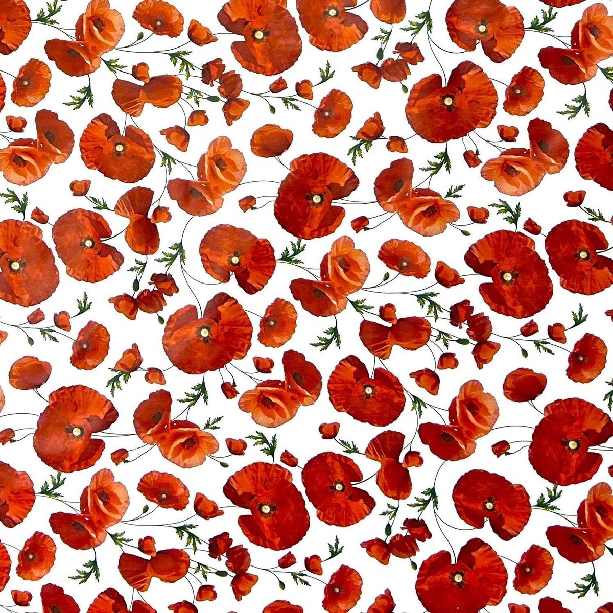 KEVKUS Nappe En Toile Cirée Nappe DR40 Blanc Coquelicot Fleurs