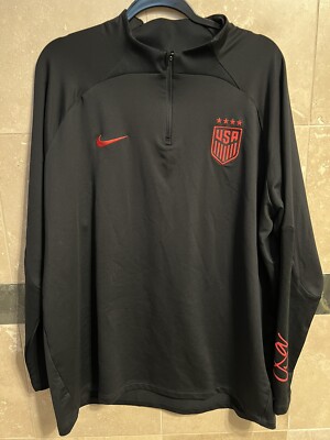 Nike USA Soccer Aeroswift Strike Drill Top Jersey Jacket Black 1/4
