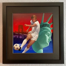 major league soccer NASL New York Cosmos original painting, rare one of a kind