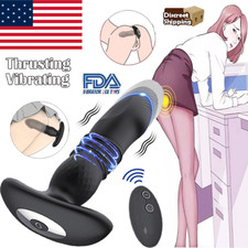 Thrusting Anal Butt Plug Dildo Vibrator Prostate Massager Sex Toys for Men Women