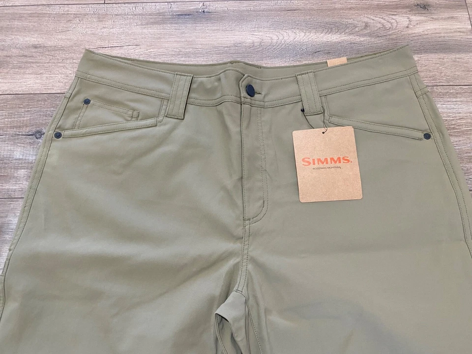 Simms Windrift Hombres 40x32 Exterior Elastizado Pesca Senderismo Pantalón Laurel Hoja Oliva Foto 2 de 4