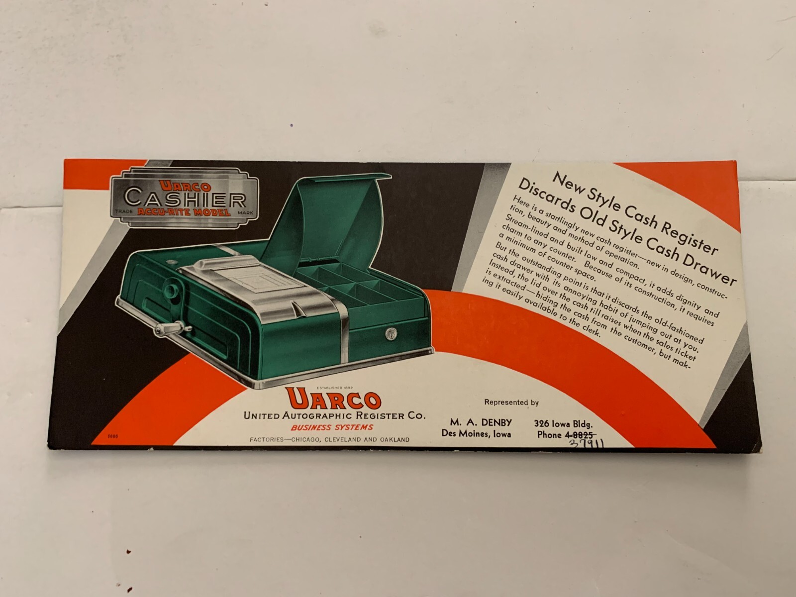Uarco Ruler Vintage Uarco Cashier Accu-Rite Model United Autographic Register Co ...