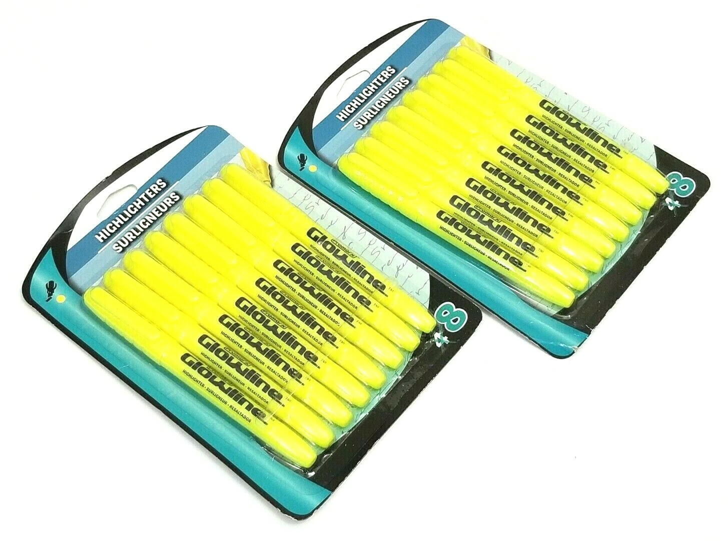 2 PACKS 16 HIGHLIGHTERS Promarx&reg; GLOWLINE&trade; YELLOW