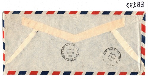 BERMUDA USA MIXED FRANKING Cover Hamilton New York 1952 {samwells-covers} EB233 - Picture 6 of 6