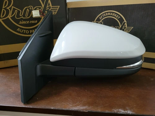 NEW WHITE 16-18 RAV4 Driver Left Side Mirror Power Heated/Signal/Blind Spot 
