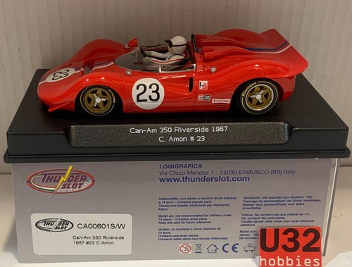 SLOT CAR THUNDERSLOT CA00601S/W FERRARI 350 #23 CAN-AM RIVERSIDE 1967 CHRIS AMON - Imagen 1 de 8