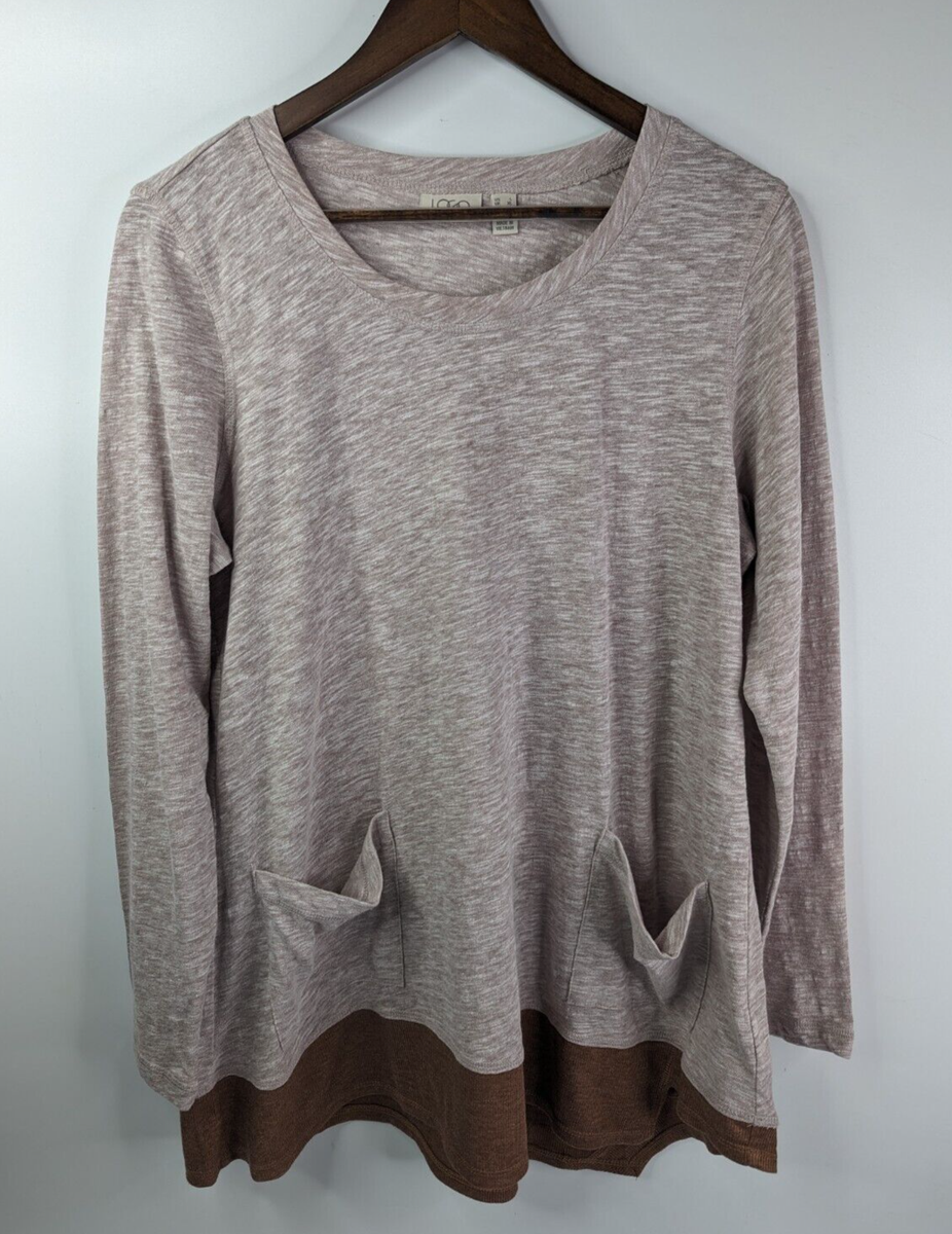 ス❣️logo knit tops ivory LOGO Layers by Lori Goldstein Knit Short Sleeve Top with