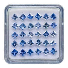 30 Pcs Natural Tanzanite 2.3mm Square Cut Dazzling Loose Gemstones Wholesale Lot