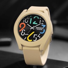 Mens Analog Quartz Watch Creative Colorful Removable 5ATM Waterproof Wristwatch