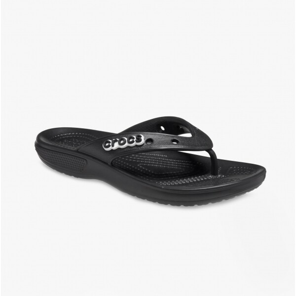 Black sequin croc flip flops 2025