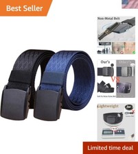 Unisex Adjustable Nylon Web Belt 1.5'' - 2 Pack Military Style for All Occasions