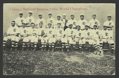 Chicago Cubs World Champions Postcard 1908 Team