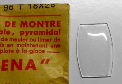 Verre De Montre ROBUR Acrylique - Rectangulaire 28 X 21 Mm - Neuf France