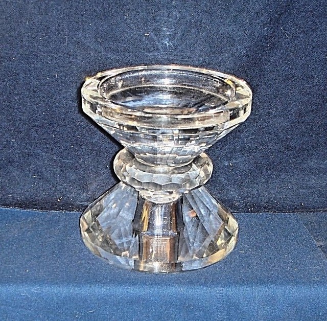 Stunning Heavy Cut Crystal Candle HolderReverses To Hold 2 Sizes Of