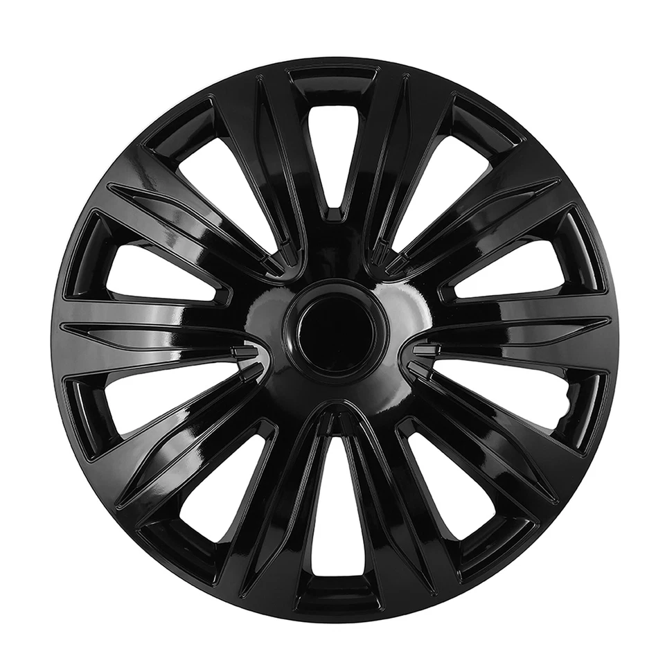 Juego de 4 tapacubos completos a presión negros de 17" para llantas y llantas R17 Foto 2 de 4