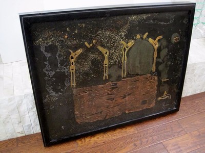 Original Raymond E Waydelich Contemporary Large Bronze Wall Sculpture Folk Art