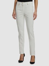  595 St John Women's White Gathered Stretch-Gabardine Pants Size 6