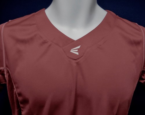 NWT Easton Boys Homeplate V-Neck SS Cardinal Red Baseball Jersey / Size YL - Picture 2 of 6