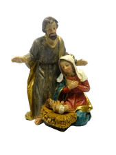 Natività Cm 5x6x10h - Sacra Famiglia Lavoretti Scuola Pastori per Presepe