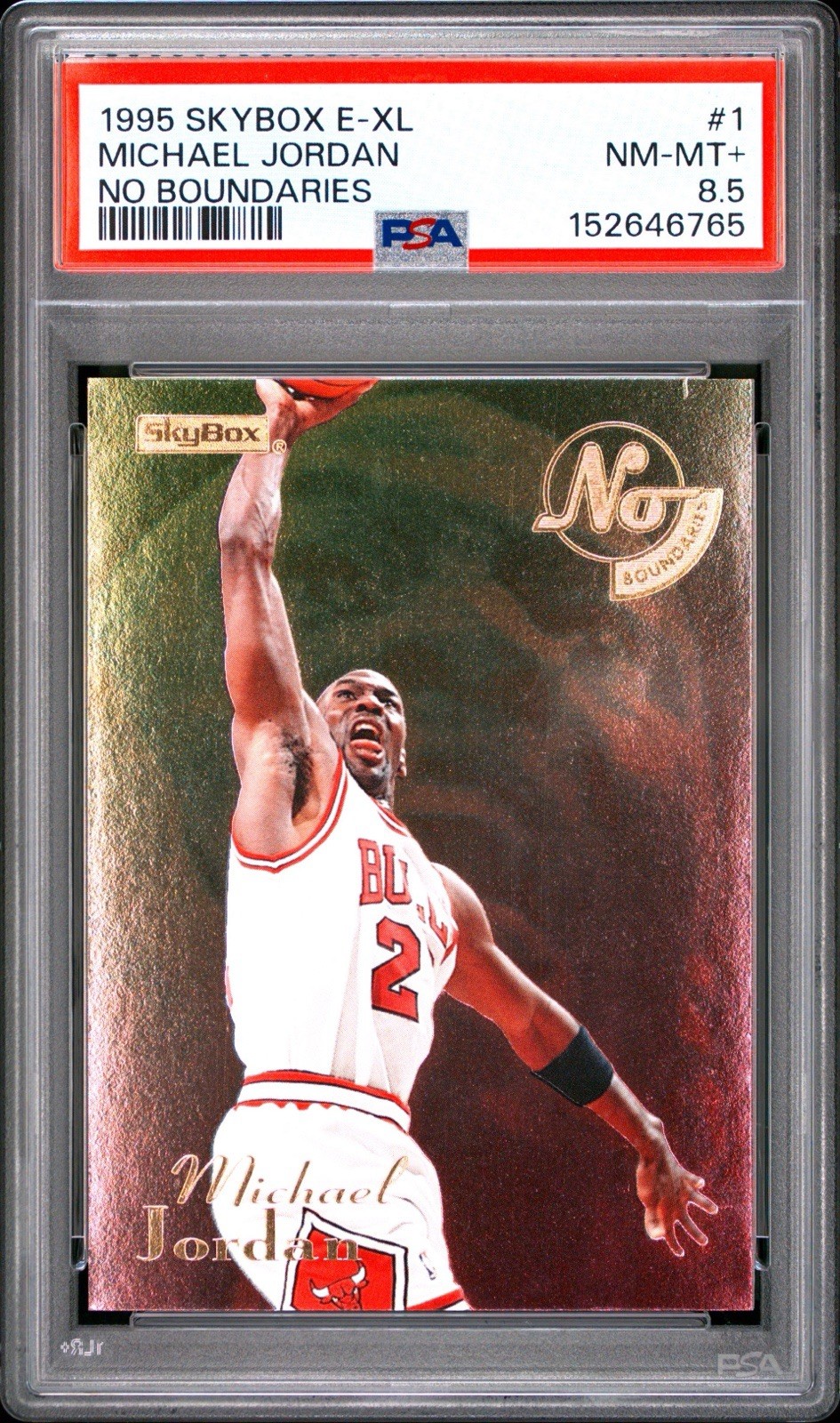 1995 SKYBOX E-XL #1 MICHAEL JORDAN NO BOUNDARIES PSA 8.5 view 1