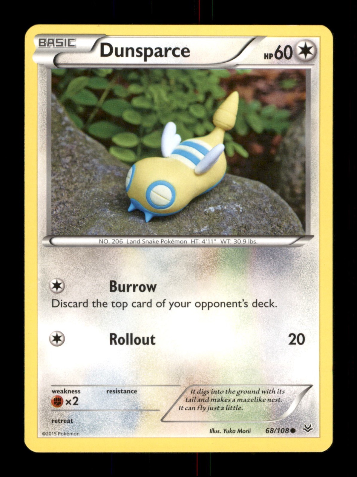 Dunsparce 68/108 Non-Holo Nintendo  Pokemon Trading Card TCG 