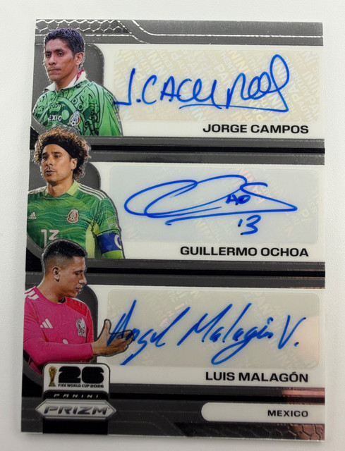 2026 Prizm World Cup Jorge Campos & Guillermo Ochoa & Luis Malagon Trip Auto
