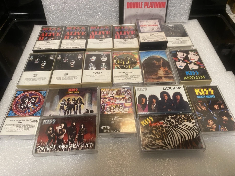 Kiss Vintage Album Collection 1970’s - 1980’s Cassette Tapes and CD Vintage Case - Image 2 of 4