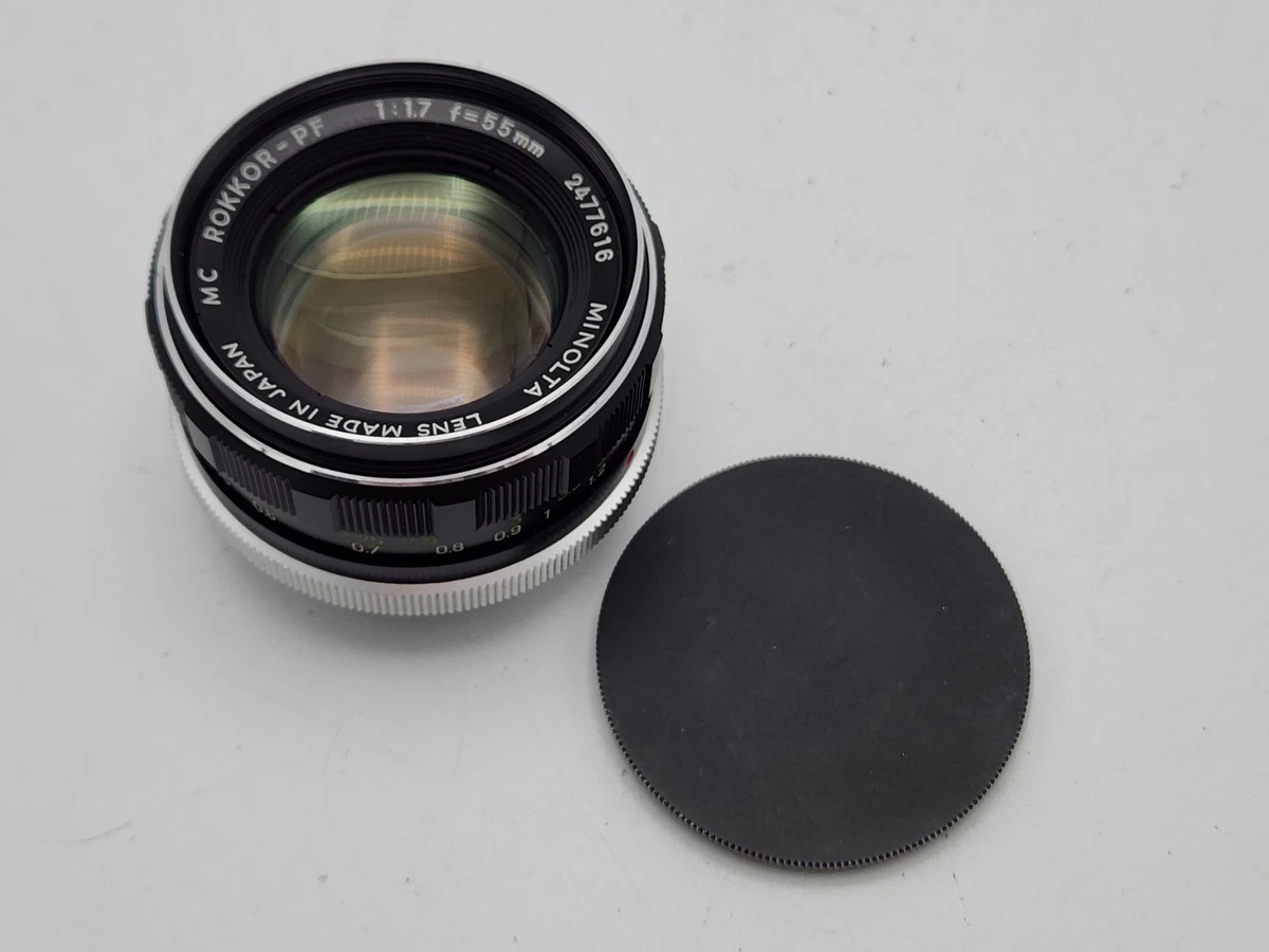 Minolta Rokkor PF 55mm Focal Camera Lenses f/1.7 Maximum Aperture