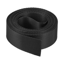Flat Nylon Webbing Strap 1 Inch 4 Yards Black for Backpack, Luggage-rack