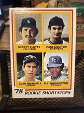 1978 Topps Rookie Shortstops Paul Molitor, Alan Trammell, U.L. Washington #707 