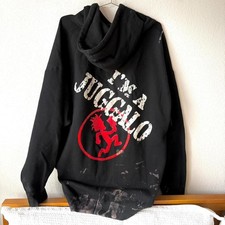 F You I'm a Juggalo  Insane Clown Posse Hoodie Sweatshirt Distressed Sweater 3X