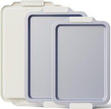 HONGBAKE - Set of 3 Ceramic Non-Stick Oven Baking Trays - Cream