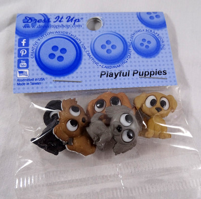 Playful Puppies Dress It Up Jesse James Sewing Craft Card Making DIY Shank